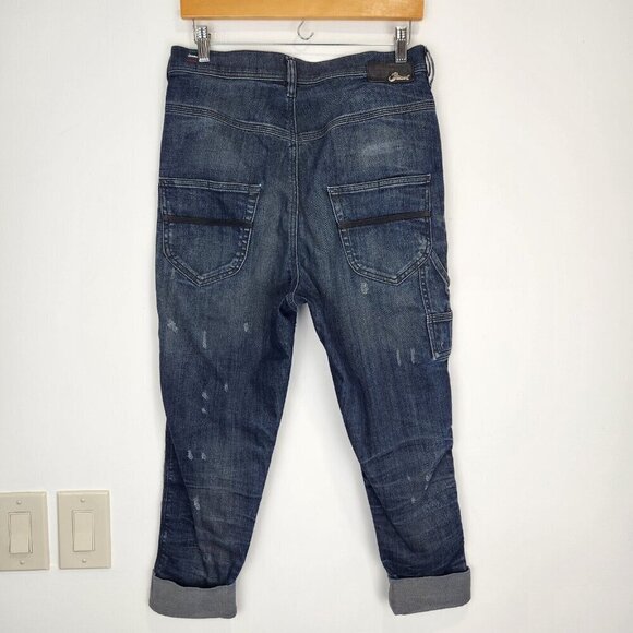 Diesel Tintsie Low Crotch Distressed‎ Baggy Jeans Womens 26 Blue Button Fly - Picture 4 of 16